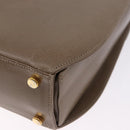 Salvatore Ferragamo Gancini Hand Bag Leather 2way Brown Gold Auth ka5266-18