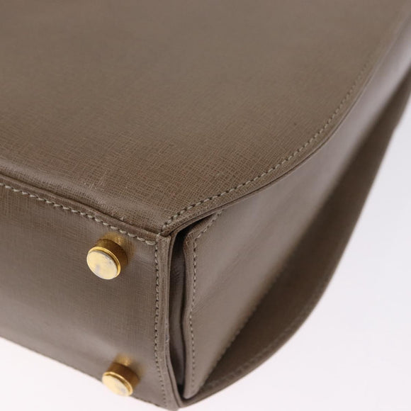 Salvatore Ferragamo Gancini Hand Bag Leather 2way Brown Gold Auth ka5266
