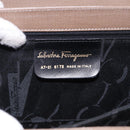 Salvatore Ferragamo Gancini Hand Bag Leather 2way Brown Gold Auth ka5266-12