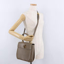 Salvatore Ferragamo Gancini Hand Bag Leather 2way Brown Gold Auth ka5266-27