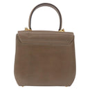 Salvatore Ferragamo Gancini Hand Bag Leather 2way Brown Gold Auth ka5266-2