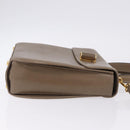 Salvatore Ferragamo Gancini Hand Bag Leather 2way Brown Gold Auth ka5266-3