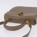 Salvatore Ferragamo Gancini Hand Bag Leather 2way Brown Gold Auth ka5266-6