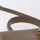 Salvatore Ferragamo Gancini Hand Bag Leather 2way Brown Gold Auth ka5266-14