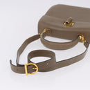 Salvatore Ferragamo Gancini Hand Bag Leather 2way Brown Gold Auth ka5266-8