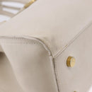 SAINT LAURENT Leather Baby Kabas Hand Bag 2way Beige Gold Auth ka5267-9