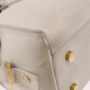 SAINT LAURENT Leather Baby Kabas Hand Bag 2way Beige Gold Auth ka5267-17