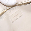 SAINT LAURENT Leather Baby Kabas Hand Bag 2way Beige Gold Auth ka5267-22