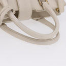 SAINT LAURENT Leather Baby Kabas Hand Bag 2way Beige Gold Auth ka5267-7