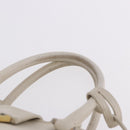 SAINT LAURENT Leather Baby Kabas Hand Bag 2way Beige Gold Auth ka5267-14