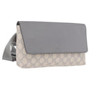 GUCCI GG Supreme Waist bag PVC White Silver 353435 Auth ka5268A-1
