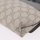 GUCCI GG Supreme Waist bag PVC White Silver 353435 Auth ka5268A-17