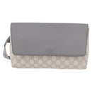 GUCCI GG Supreme Waist bag PVC White Silver 353435 Auth ka5268A-13