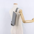 GUCCI GG Supreme Waist bag PVC White Silver 353435 Auth ka5268A-25