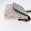 GUCCI GG Supreme Waist bag PVC White Silver 353435 Auth ka5268A-3