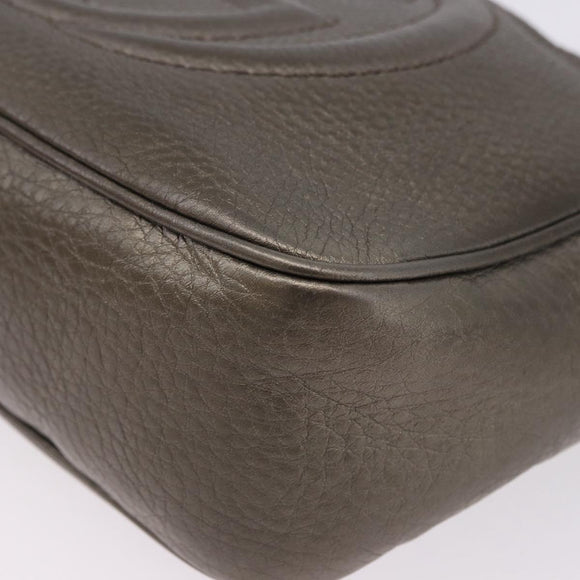 GUCCI Shoulder Bag Leather Champagne Gold 308364 Auth ka5269