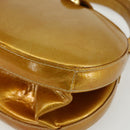 LOEWE Hand Bag Patent leather 2way Gold Auth ka527-16