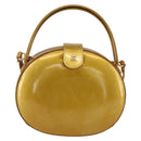 LOEWE Hand Bag Patent leather 2way Gold Auth ka527-13