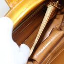 LOEWE Hand Bag Patent leather 2way Gold Auth ka527-23