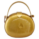 LOEWE Hand Bag Patent leather 2way Gold Auth ka527-2