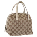 GUCCI GG Canvas Hand Bag Beige 124542 0416 Auth ka5270-1