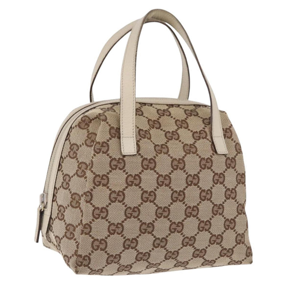 GUCCI GG Canvas Hand Bag Beige 124542 0416 Auth ka5270