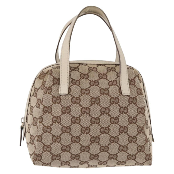 GUCCI GG Canvas Hand Bag Beige 124542 0416 Auth ka5270