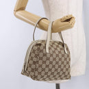 GUCCI GG Canvas Hand Bag Beige 124542 0416 Auth ka5270-20