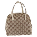 GUCCI GG Canvas Hand Bag Beige 124542 0416 Auth ka5270-2