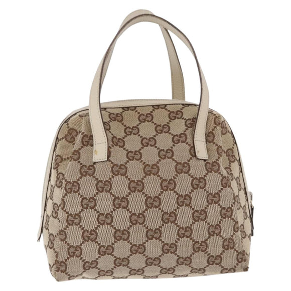 GUCCI GG Canvas Hand Bag Beige 124542 0416 Auth ka5270