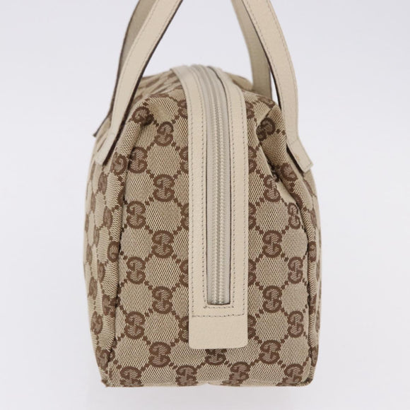 GUCCI GG Canvas Hand Bag Beige 124542 0416 Auth ka5270