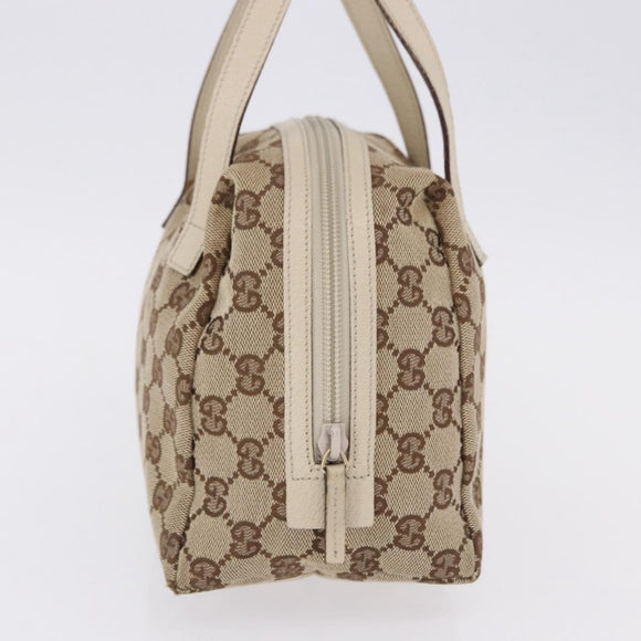 GUCCI GG Canvas Hand Bag Beige 124542 0416 Auth ka5270