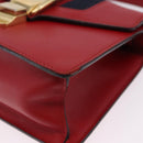 GUCCI Silvi Sherry Line Hand Bag Leather 2way Red Gold 470270 Auth ka5271-13
