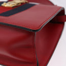 GUCCI Silvi Sherry Line Hand Bag Leather 2way Red Gold 470270 Auth ka5271-15
