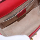 GUCCI Silvi Sherry Line Hand Bag Leather 2way Red Gold 470270 Auth ka5271-19