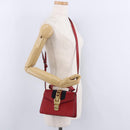GUCCI Silvi Sherry Line Hand Bag Leather 2way Red Gold 470270 Auth ka5271-24