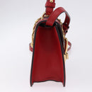 GUCCI Silvi Sherry Line Hand Bag Leather 2way Red Gold 470270 Auth ka5271-5