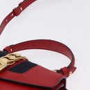 GUCCI Silvi Sherry Line Hand Bag Leather 2way Red Gold 470270 Auth ka5271-8