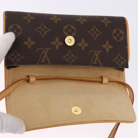 LOUIS VUITTON Monogram Pochette Twin PM Shoulder Bag M51854 LV Auth ka5272A