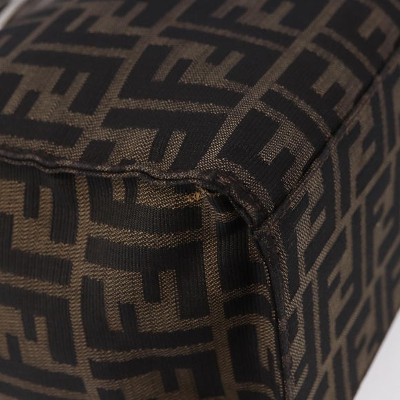 FENDI Zucca Canvas Tote Bag Brown Black Auth ka5275