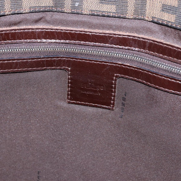 FENDI Zucca Canvas Tote Bag Brown Black Auth ka5275