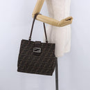 FENDI Zucca Canvas Tote Bag Brown Black Auth ka5275-23