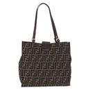 FENDI Zucca Canvas Tote Bag Brown Black Auth ka5275-3