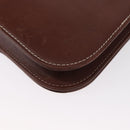 SAINT LAURENT Shoulder Bag Leather Brown Gold Auth ka528-13