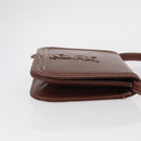 SAINT LAURENT Shoulder Bag Leather Brown Gold Auth ka528-4