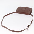 SAINT LAURENT Shoulder Bag Leather Brown Gold Auth ka528-7