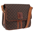 CELINE Macadam Canvas Shoulder Bag PVC Leather Brown Gold Auth ka5281-1