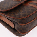 CELINE Macadam Canvas Shoulder Bag PVC Leather Brown Gold Auth ka5281-10