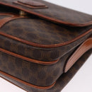 CELINE Macadam Canvas Shoulder Bag PVC Leather Brown Gold Auth ka5281-11
