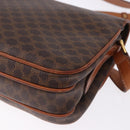 CELINE Macadam Canvas Shoulder Bag PVC Leather Brown Gold Auth ka5281-13